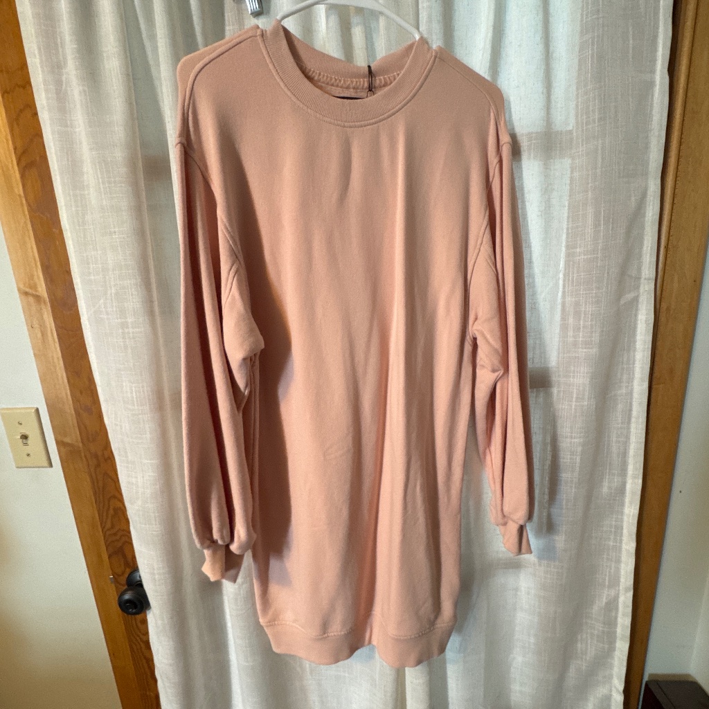 Ugg Pink Ariela Balloon Sleeve Sweatshirt Dress
